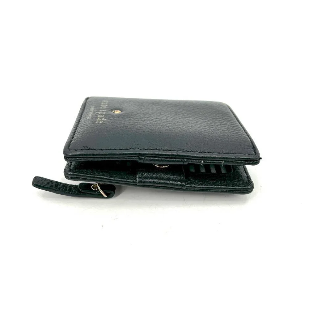 KATE SPADE Black Leather Gold Cedar Street Small Mini Stacy Wallet